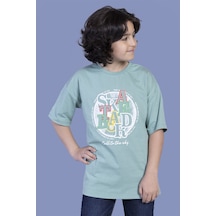 Toontoy Kids Toontoy Erkek Çocuk Renkli Baskılı Tişört Yeşil