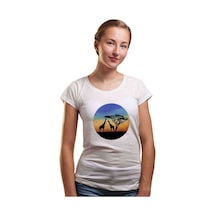 Silhouette Giraffe Kadın Beyaz Tshirt