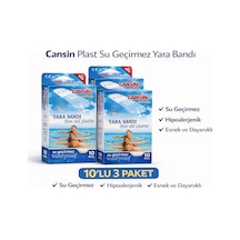 Cansın Plast Su Geçirmez Yara Bandı 10'lu 3 Paket Waterproof First Aid Plaster