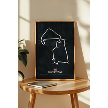 Silverstone F1 Pisti Ahşap Çerçeveli Tablo İngiltere Gp Poster