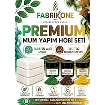 Premium Mum Yapım Hobi Seti - Parafin Wax 500 Gr - 3'lü Toz Mum Boyası Seti - Yeşil, Kahverengi, Sarı Bkfabpw5003ykhsr Karışık
