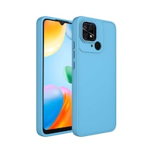 Zore Redmi 10c Kılıf Metal Çerçeve Ve Buton Tasarımlı Silikon Nvth Luna Kapak - Sierra Mavi