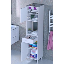 Eliusta Leno Tek Kapaklı 50 Cm Düzenleyici Dolap Banyo/mutfak Dolabı 50x173x32,5 Cm Beyaz Dolap Beyaz