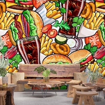 Fast-food Temalı Cafe Duvar Kağıdı Baskı