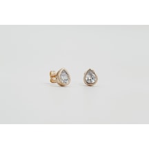 18k Rose Gold Plated Baisse Stud Küpe Gold