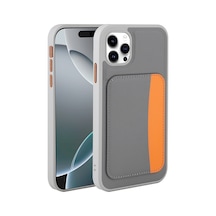 Apple Uyumlu iPhone 11 Kılıf Kartlıklı Kamera Yükseltili Silikon Celikaksesuar Koyu Gri