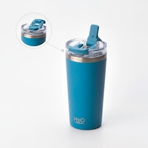 530 Ml Pipetli Ve Ağızlıklı Çelik Termos Kupa - Çift Fonksiyonlu Kapak - Sıcak/soğuk Tutan Seyahat Bardağı Travel Mug - 4 Farklı Renk Seçeneği Mavi Çok Renkli
