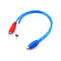 Yüksek Kalite Silikon RCA Dişi - 2 RCA Erkek  Anfi Y Ayırıcı Kabl