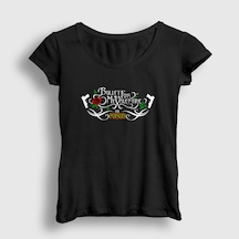 Presmono Kadın Poison Bullet For My Valentine T-shirt Siyah
