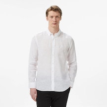 Nautica Regular Fit Erkek Keten Gömlek W65101t Beyaz