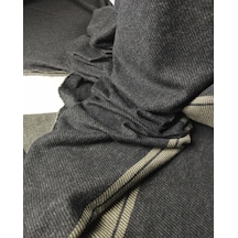 Siyah Üzeri Haki Geçişli Pano Jakarlı Örme Kumaş En 145 Cm X Boy 330 Cm -9665 Renkli
