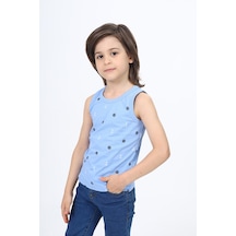 Toontoy Kids Toontoy Erkek Çocuk Baskılı Atlet Mavi