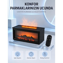 Dekoratif Şömine Görünümlü Nemlendirici Uzaktan Kumandalı Renkli Led Işıklı Difüzör
