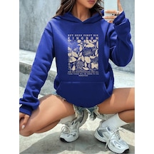 Uyguntarz Unisex But Seek First His Kingdom Baskılı Tasarım Oversize Sweatshirt Mavi