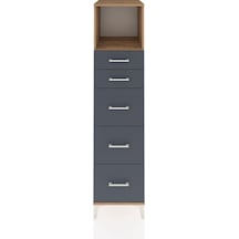Kronos Dolap Tek Raflı 5 Çekmeceli 44x59x182 Çam-antrasit Atlas Çam