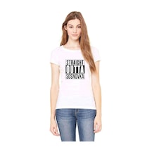 Pubg Straıght Outta Sosnovka Baskılı Beyaz Kadın Tshirt