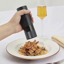 Jms Siyah Xiaomi Huohou Otomatik Elektrikli Biber Tuz Öğütücü Led Işık 5 Modu Baharat Tahıl Porselen Taşlama Seramik Çapak Değirmeni