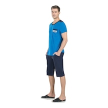 Jiber 4706 Erkek Kısa Kol Kapri Pijama Takımı
