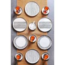 KitchenLife 18 Parça Stackable Siosavior Kahvaltı Takımı Seti - Çay Bardaklı Kahvaltı Takımı Çay Seti