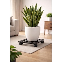 Tekerlekli Saksılık Metal Hareketli Çiçek Standı 30 X 30 Cm Saksı Altlığı Holtech Diğer