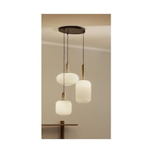 Mylights 3lü Üçlü Sarkıt Opal Beyaz Cam Masaüstü Salon Avize Oturma Odası Avize Mutfak Avize Modern Siyah