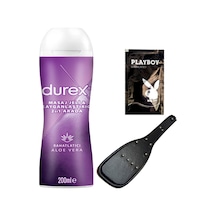 Durex: Aloe Vera - 2si1arada Masaj&kaydırıcılı Jel + Siyah Deri Şaplak + Hediye