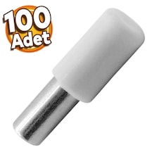 Raf Pimi Plastik Başlı Cam Tutucu Çivisi Mobilya Dolap Pimi Beyaz (100 ADET)