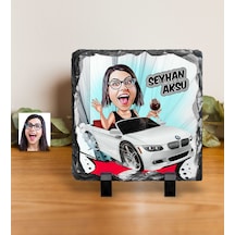 Kişiye Özel Bayan Patron Karikatürlü Dekoratif Doğal Taş - 2