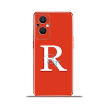 Oppo Reno7 Lite Kılıf Silikon Kapak İsim Harf Zao Kırmızı R