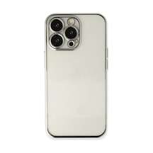 Apple Uyumlu iPhone 13 Pro Kılıf Kamera Korumalı Lensli Silikon Gümüş\