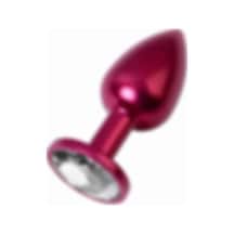 Zaga Oyun Metal Clear Taşlı Kırmızı Anal Plug Orta Boy