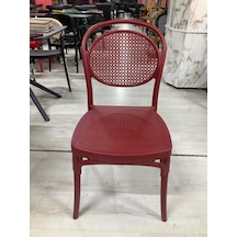 Sera Model 4 Adet Bordo Renk Plastik Sandalye