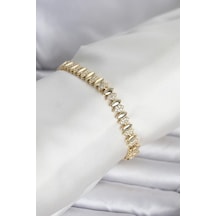 Pirinç Gold Renk Arpa Model Kadın Bileklik - Tj-bb8408 Çok Renkli