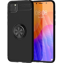 Newface Huawei Y5p Kılıf Range Yüzüklü Silikon - Siyah