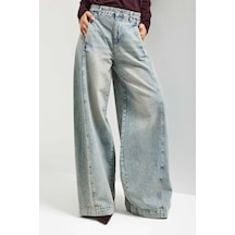 Itsbasic Kadın T.kot Rengi 4s6-65 Süper Palazzo Fit Yandan Cepli Denim Jean