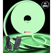 2.5 Metre Yeşil Işık Esnek Neon Led Şerit Butonlu Dekoratif Aydınlatma Seti Sb-6536