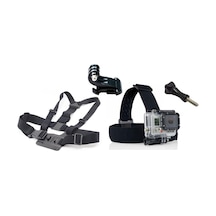 Gopro Uyumlu Kafa Bandı + Göğüs Bandı + J Hook + Uzun Vida Set