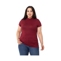 Disentis Büyük Beden Yarım Balıkçı Kısa Kollu Viskon Bordo Body-bordo Bordo