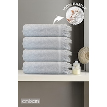 4'lü Gri Jelena Banyo Havlusu 70x140 Cm, 490 Gr, %100pamuk, Spa Ve Otel Havlusu, Günlük Kullanıma Uy Gri