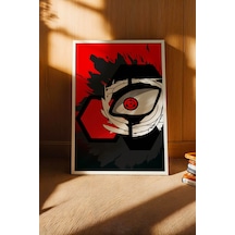 Naruto Sharingan Göz Çerçeveli Tablo - Lüks Minimalist Uchiha Klanı Anime Modern Duvar Dekoru Beyaz