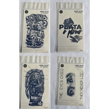 Tarz 4 Adet Birden3 Hafta Kalıcı Geçici Yapıştırma Dövme 18x11 Cm