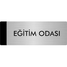 Metal Yönlendirme Levhası, Departman Kapı Isimliği Eğitim Odası 7x20 Cm Gümüş Renk