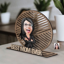 Bk Gift Kişiye Özel 3 Katmanlı Anne Karikatürlü Ahşap Biblo-19 Anneye Hediye, Anneler Günü Hediyeleri Kobitmeyen138175 Bk Gift
