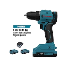 Catpower 4213  Li-İon 45NM Makina Kömürsüz 10 MM Akülü Vidalama + 2.0 AH Akü 2 Adet + Hızlı Şarj Aleti