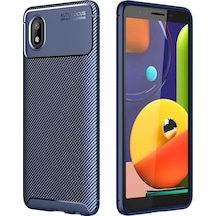 Durukar Samsung Galaxy Uyumlu A01 Core Kılıf Auto Focus Karbon Kapak - Lacivert
