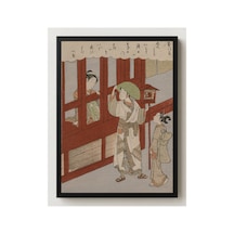 Ukiyo-e Harunobu Kapıda Aşk Çerçevesiz Poster 21x30 Cm A4 Japon Sanatı Ukiyo-e Tablo Duvar Dekoru