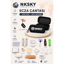 Nksky 36 Parça İlk Yardım Çantası, Siyah Eva Çantalı İlk Yardım Seti, Bileğe Takılabilir Taşıma İpli Ecza Çantası