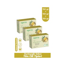 Agarta 3 Adet Doğal Zeytinyağlı Sabun 150 Gr