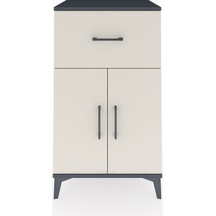 Hyperion Komodin Tek Raflı Tek Çekmeceli 2 Kapaklı 60x44x106 ... Antrasit