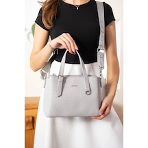 Just Polo Günlük Kombinlere Uygun Kadın Spor Model Ayarlanabilir Askılı Şık El & Omuz Çantası Shoulder Bag Gri